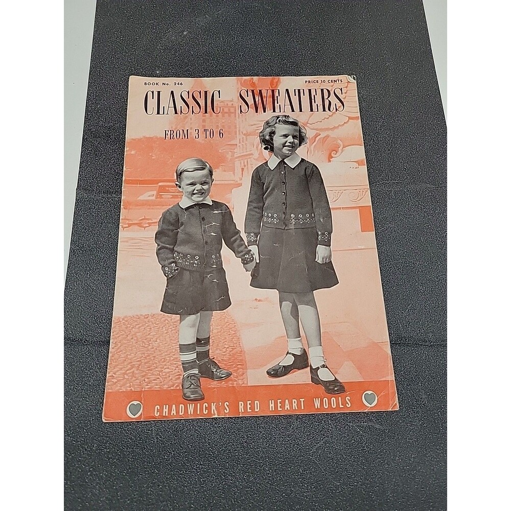 Vtg 1948 Chadwick's Book 246 Knitting Classic Sweaters from 3 - 6 Child Girl Boy